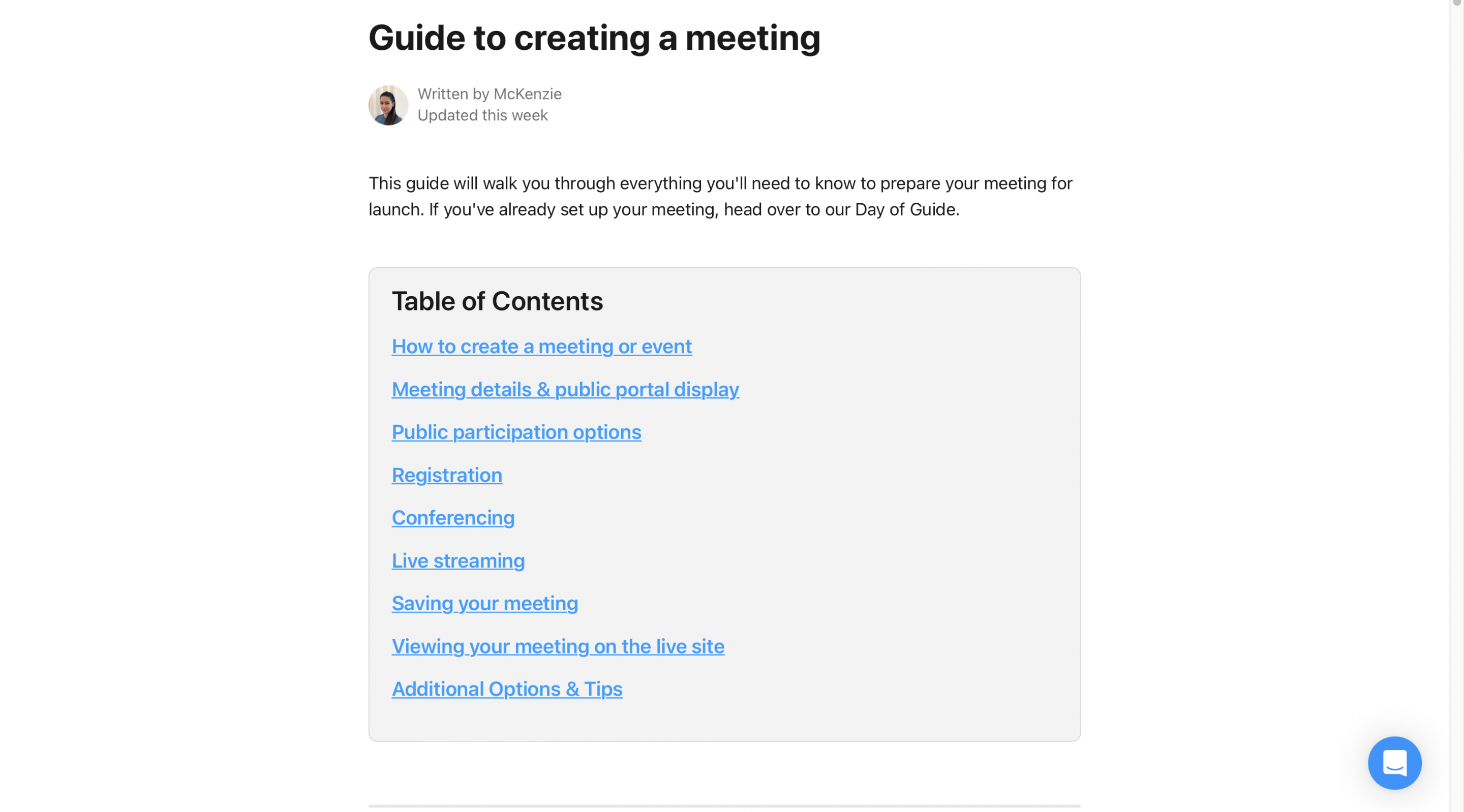 Guide to Creating a Public Meeting