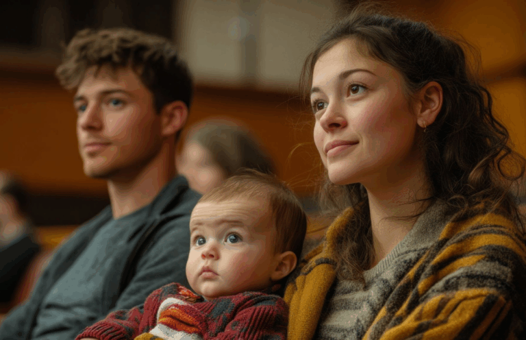 Women with a baby on her lap