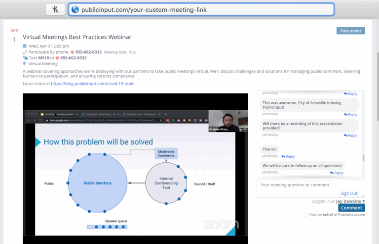 From the Success Team: Best practices for hosting a virtual public meeting
